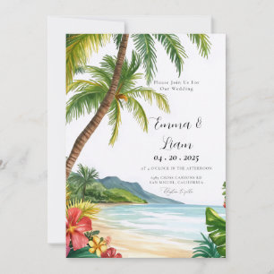 Invitación de boda de destino en la playa de Maui 