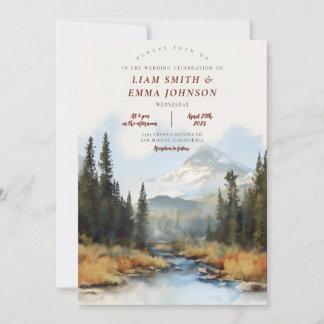 Invitación de boda de destino en las montañas de C