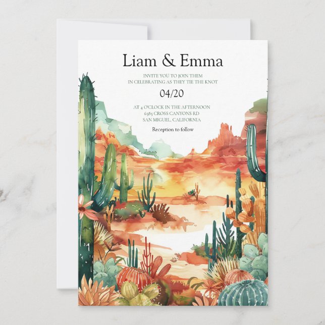 Invitación de boda de destino en México (Anverso)