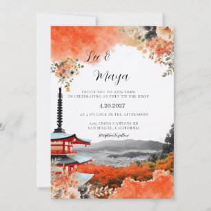 Invitación de boda de destino Japón Asia Japonesa