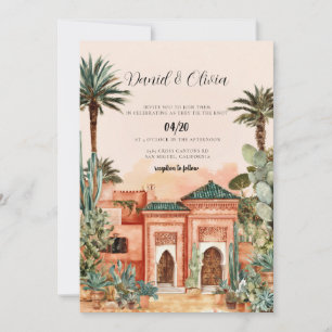 Invitación de boda de destino Marruecos