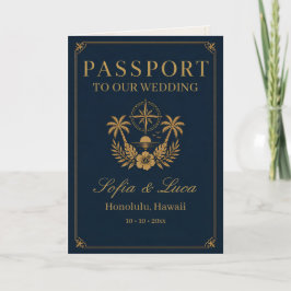 Invitación de boda de destino Pasaporte Tropical