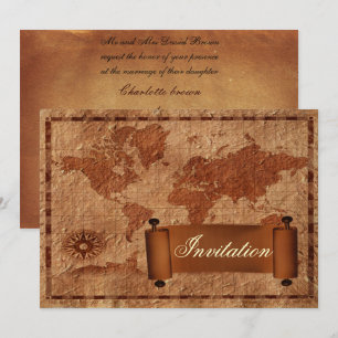 invitación de boda de destino vintage