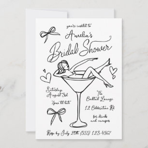 Invitación de boda de dibujo a mano chic