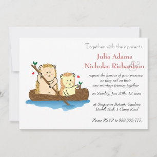 Invitación de boda de dibujos animados de erizo li