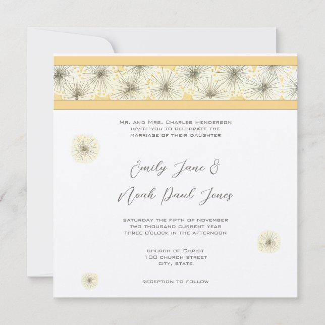 Invitación de boda de diente de león (Anverso)