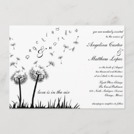 invitación de boda de diente de león volante