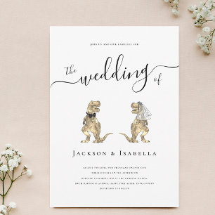 Invitación de Boda de Dinosaurio Novia y Novio T-R