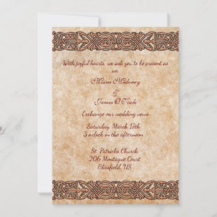 Invitación de boda de diseño celta escocés irlandé