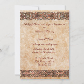 Invitación de boda de diseño celta escocés irlandé