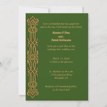 Invitación de boda de diseño celta irlandés
