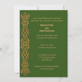 Invitación de boda de diseño celta irlandés