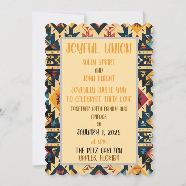 invitación de boda de diseño del suroeste (Anverso)