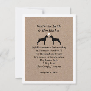 Invitación de boda de Doberman Pinschers
