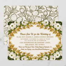 Invitación de boda de dogwood de Carolina del Nort