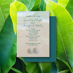 Invitación de Boda de Dólares de Arena con Familia