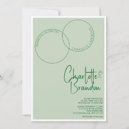 Invitación de boda de dos anillos