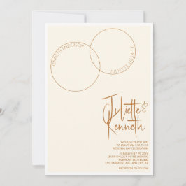 Invitación de boda de dos anillos