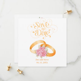 Invitación de boda de dos anillos para guardar la