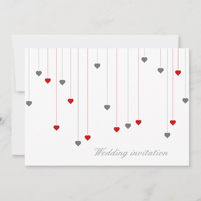 invitación de boda de dos corazones (Anverso)