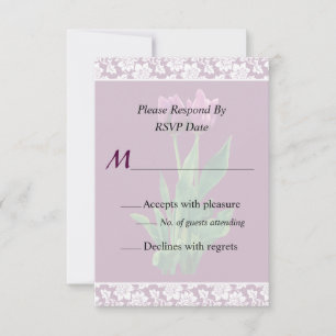 Invitación de boda de dos tulipanes púrpura