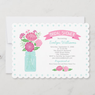 Invitación de boda de ducha nupcial con monograma 