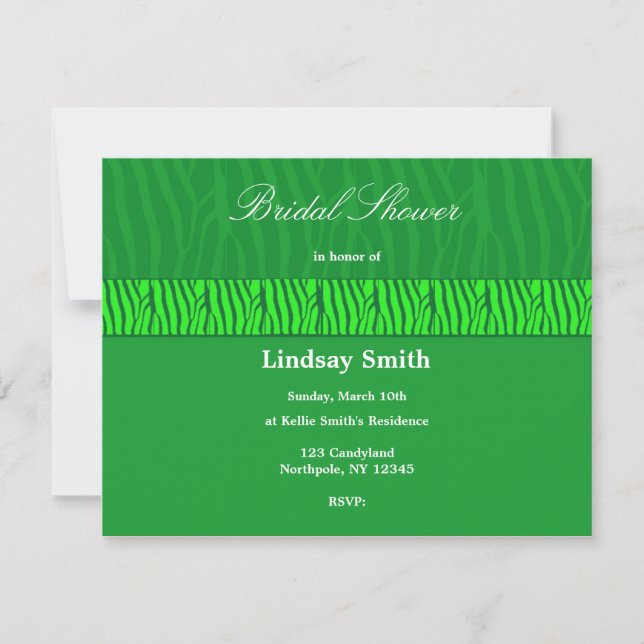 Invitación de boda de ducha nupcial con patrón de  (Anverso)