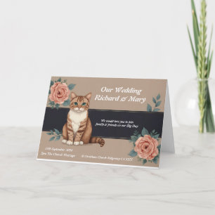Invitación de boda de elegancia de gato divertido