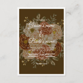Invitación de boda de elegancia floral rústica