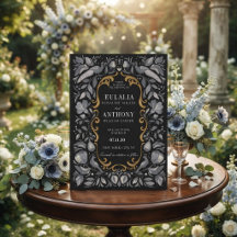 Invitación de boda de elegancia real dorada
