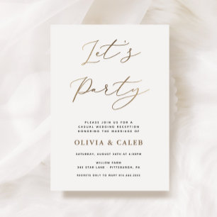 Invitación de boda de Elopement Let's Party Recept