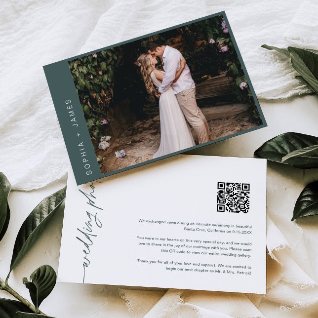 Invitación de Boda de Elopement Minimal Evergreen (Subido por el creador)