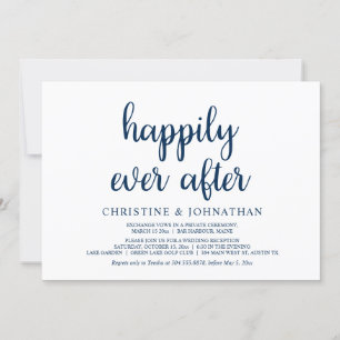 Invitación de boda de Elopement Party Felices para