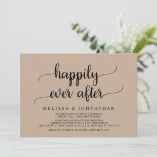 Invitación de boda de Elopement Party Felices para