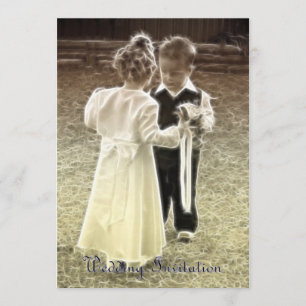 Invitación de boda de enamorados de la infancia