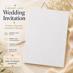 Invitación de boda de encaje elegante minimalista
