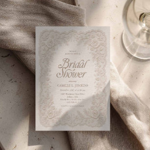 Invitación de boda de encaje floral elegante