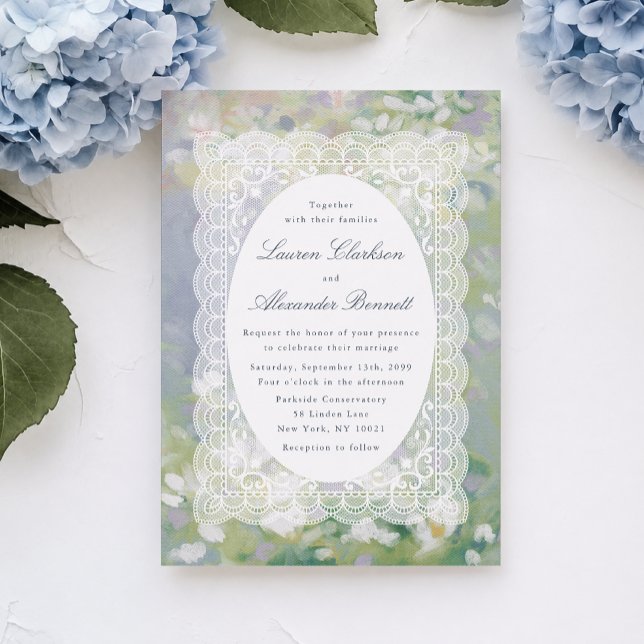 Invitación de boda de encaje floral pastel (Subido por el creador)