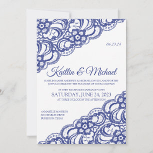 Invitación de boda de encaje rústico campestre - A