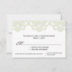 invitación de boda de encaje tejido rsvp