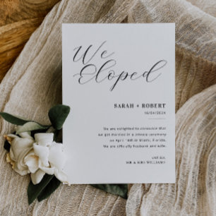 Invitación de boda de escritura negra moderna