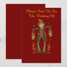 Invitación de boda de espantapájaros rústico de ot