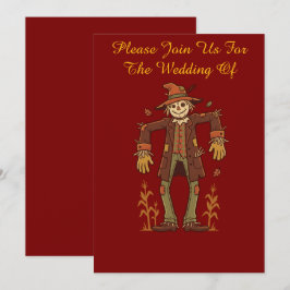 Invitación de boda de espantapájaros rústico de ot