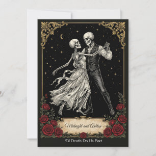 Invitación de Boda de Esqueleto Gótico Amantes Bai