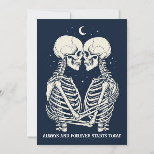 Invitación de Boda de Esqueleto Gótico Romántica N