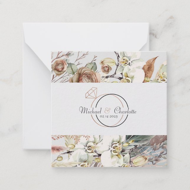 Invitación de boda de estilo boho (Anverso)