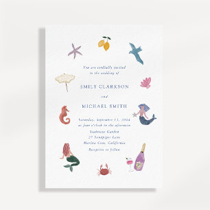 Invitación de boda de estilo italiano costero capr