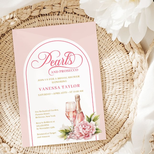 Invitación de boda de estilo rosa y dorado (Stylish blush and gold bridal shower invitation)