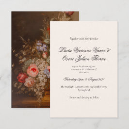 Invitación de Boda de Estilo Vintage Floral con Am