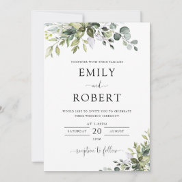 Invitación de boda de eucalipto